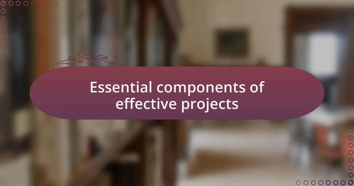 Essential components of effective projects