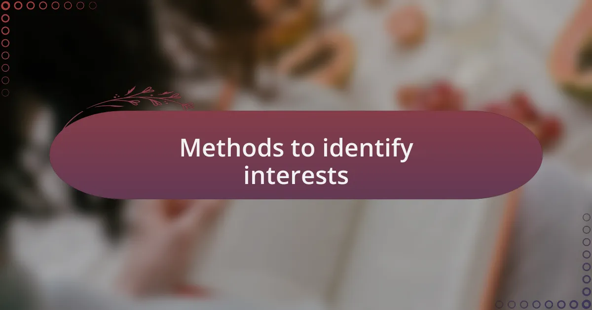 Methods to identify interests