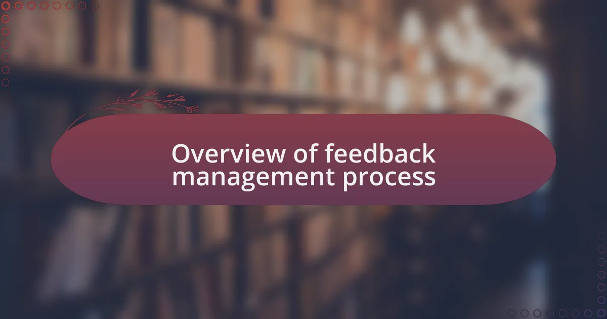 Overview of feedback management process