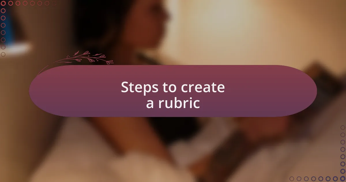 Steps to create a rubric